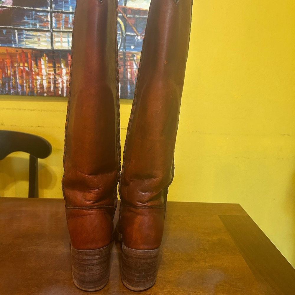 ❌SOLD❌Vintage Women's Frye Campus Boots Braided Leather Detail Size 7 B Made USA - Picture 9 of 11